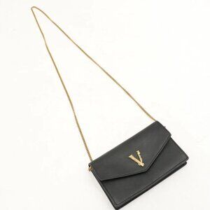 Versace Vitello Virtus Wallet on Chain Black